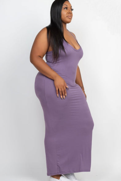 Plus Size Purple Bodycon Maxi Dress