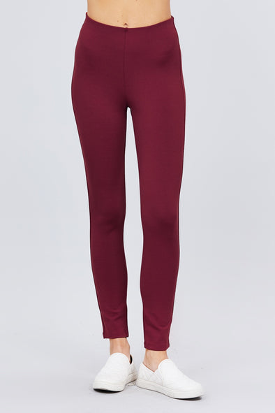 Burgundy Ponte Skinny Pants