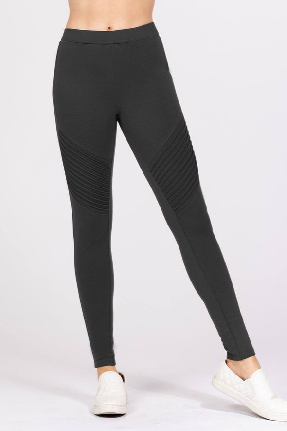 Charcoal Moto Detail Leggings