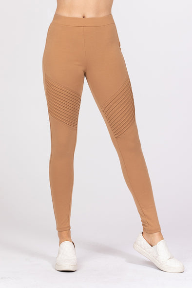 Camel Moto Detail Leggings