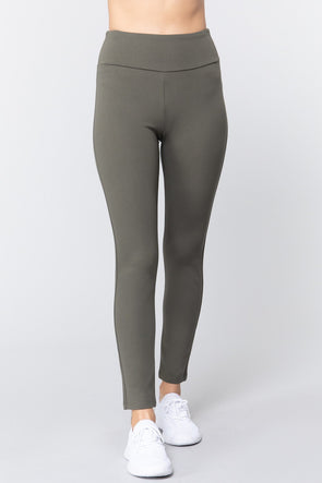 Olive Grey Straight Leg Ponte Pants