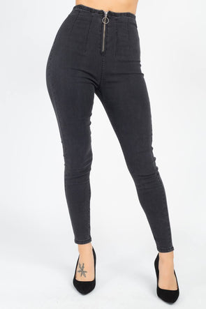 Washed Black Denim Skinny Jeans