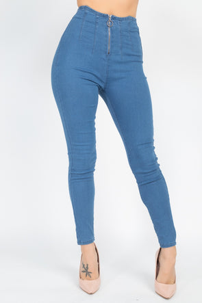 Mid Wash Denim Skinny Jeans