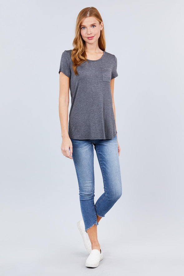 Charcoal Short Sleeve Pocket Tee