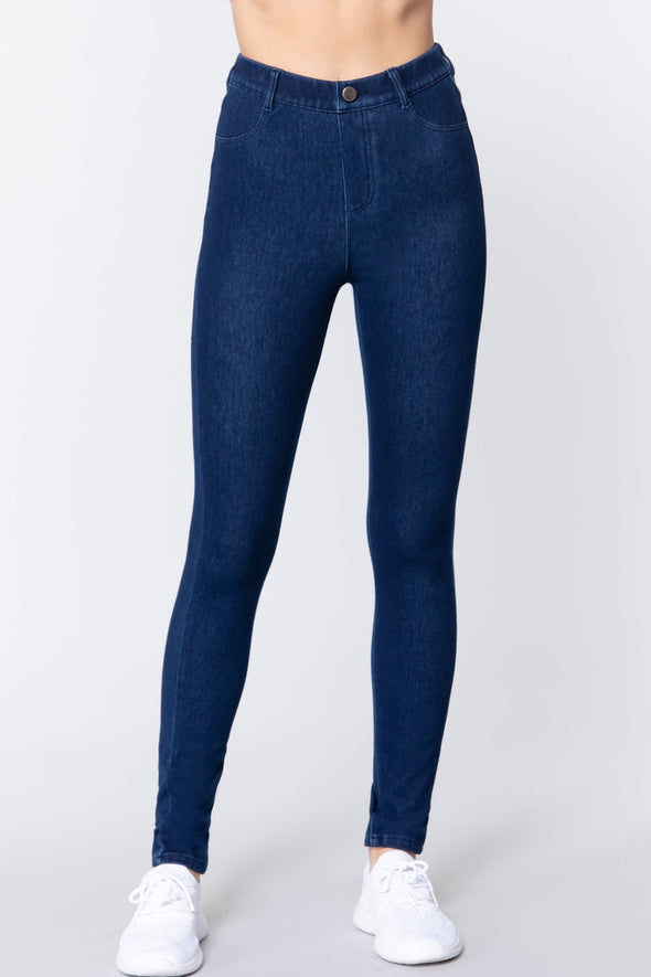 Dark Blue Wash Denim Jeggings