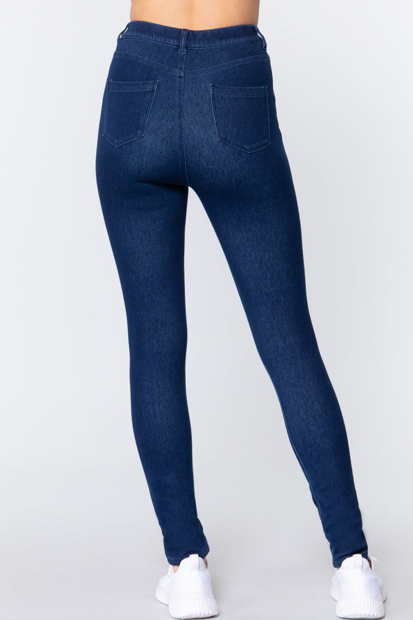 Dark Blue Wash Denim Jeggings