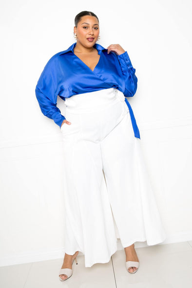 Plus Size White Palazzo Pants