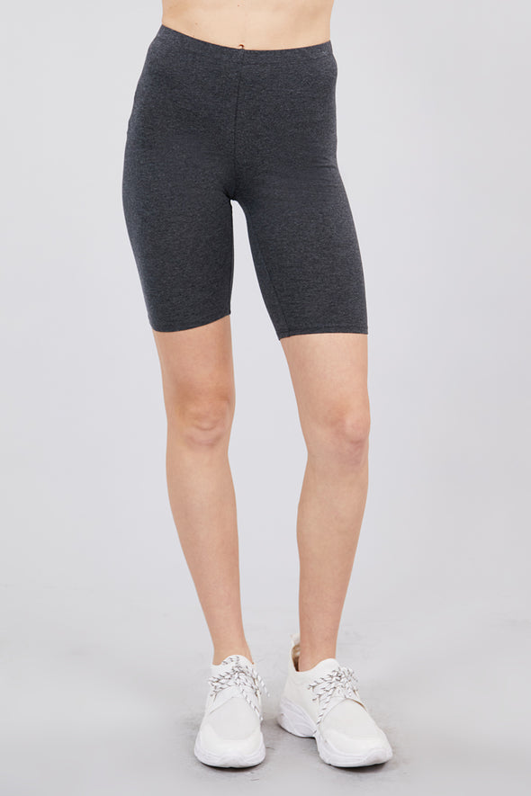 Charcoal Cotton Biker Shorts