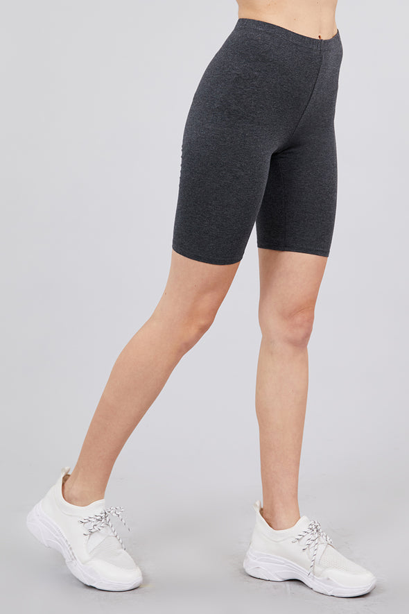 Charcoal Cotton Biker Shorts